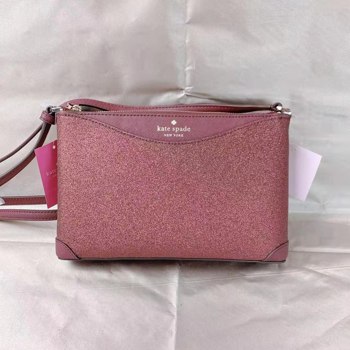 Kate Spade K4624 Glitter Fabric CrossBody Bag In Deep Nova Kate Spade K4624 Glitter Fabric CrossBody Bag In Deep Nova